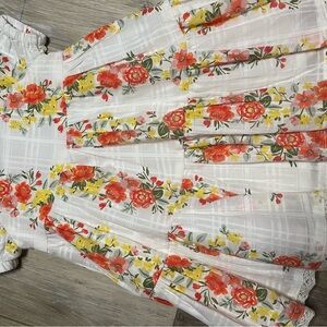 Haute Hippie Floral Kids Dress - White, Red, Yellow